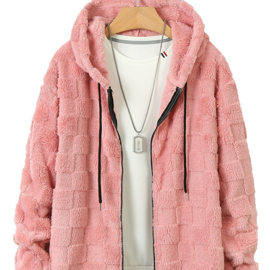 Damen Flauschige Fleecejacke mit Kapuze R&B