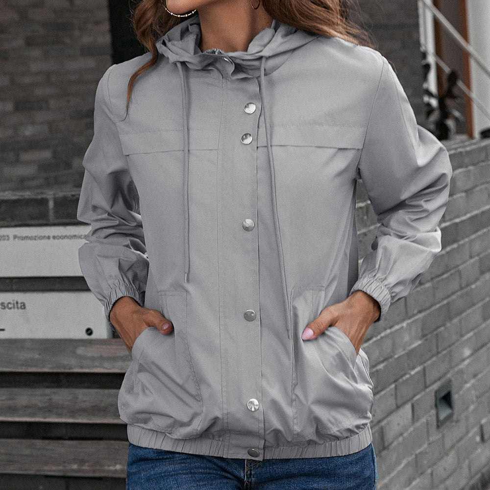Damen Leichte Übergangsjacke mit modischem Kapuzen-Design und praktischen Taschen R&B