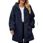 Damen Kuschelige Fleecejacke mit Kapuze R&B