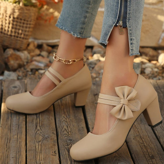 Damen Pumps mit verstellbarem Riemen und dekorativem Schleifendetail R&B