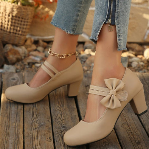 Damen Pumps mit verstellbarem Riemen und dekorativem Schleifendetail R&B