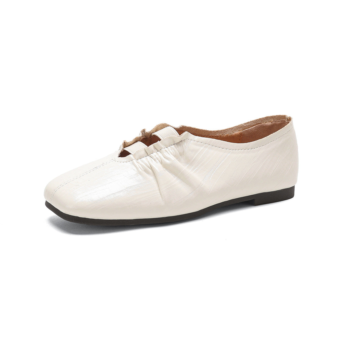 Damen Freizeitliche Slipper mit modischer Faltenoptik