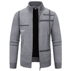 Herren Strickjacke mit modernem Zipper und hohem Kragen