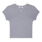 Damen eng anliegendes Basic T-Shirt mit elegantem Ausschnitt R&B