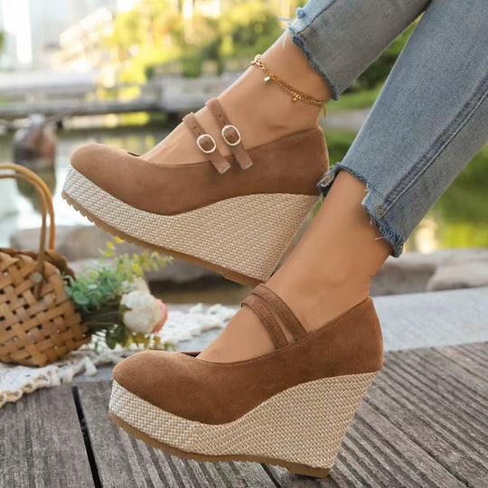 Damen Wedge-Pumps mit eleganter Riemchen-Applikation R&B