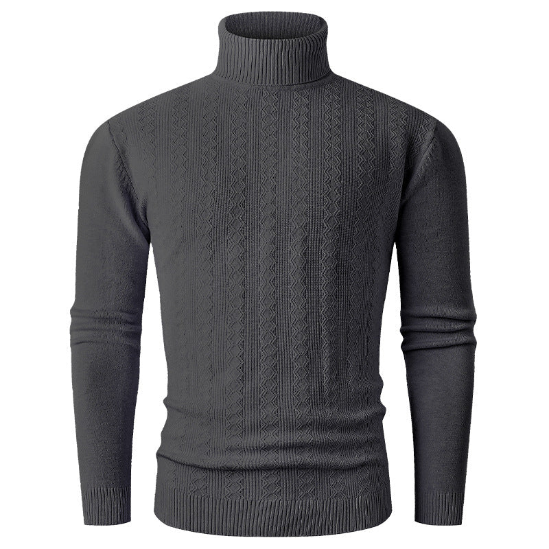Herren Rollkragenpullover mit strukturierter Oberfläche