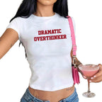Damen T-Shirt mit kreativem Schriftzug und figurschmeichelndem Schnitt R&B