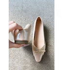 Damen flache Ballerinas mit eleganter Schleifenapplikation R&B