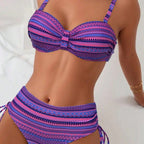 Damen Push-Up Bikini-Set mit verspielten Wickelakzenten R&B
