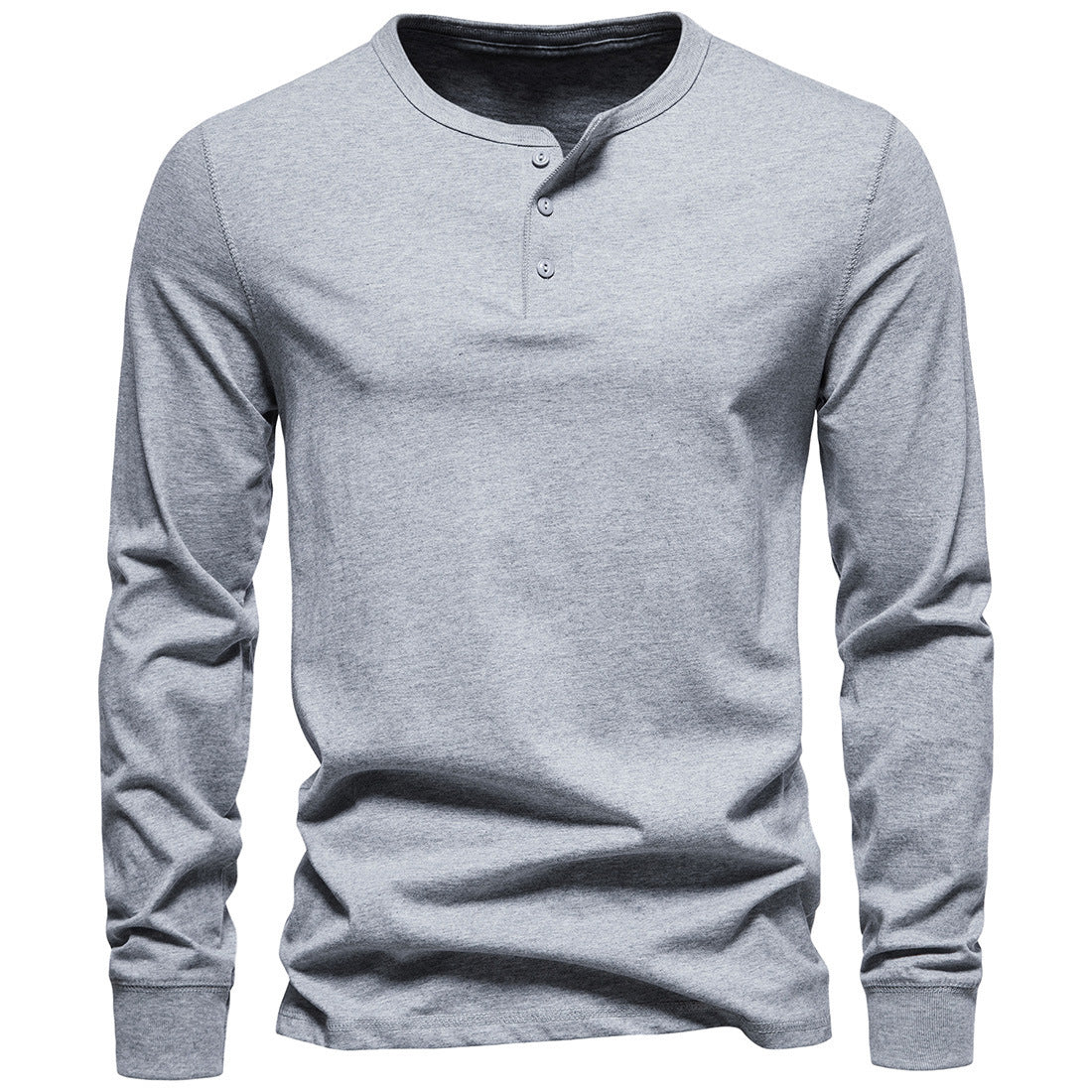 Herren Langarm-Henley-Shirt mit Knopfleiste und hohem Tragekomfort