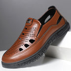 Herren Komfortable Slip-On Lederschuhe mit belüftetem Design R&B