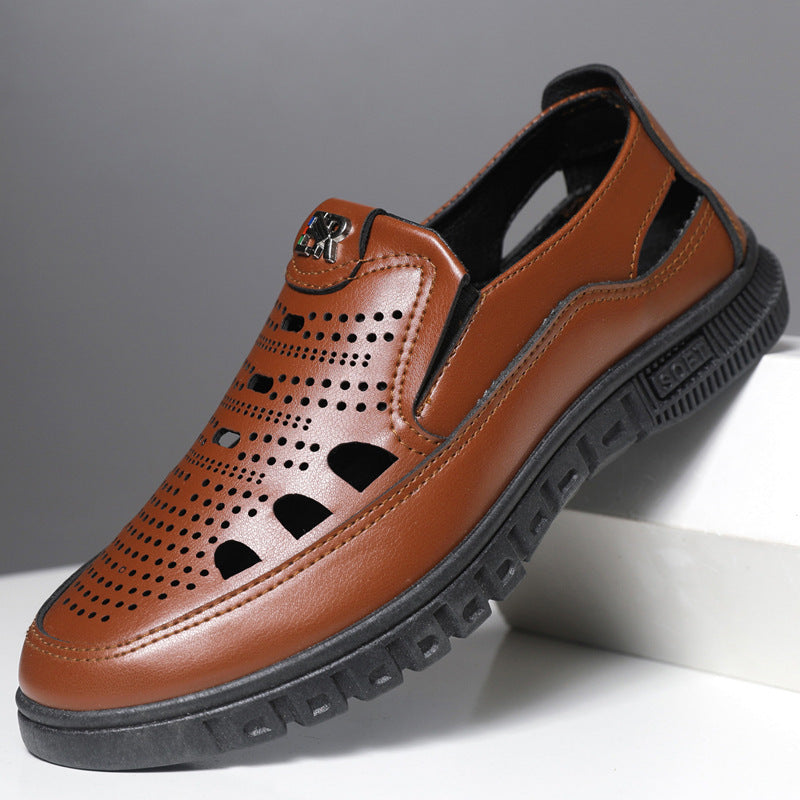 Herren Komfortable Slip-On Lederschuhe mit belüftetem Design R&B