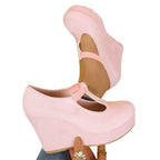 Damen Wedge-Pumps mit schickem T-Strap-Design R&B