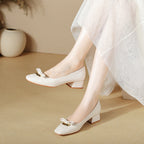 Damen elegante Ballerinas mit modischer Schnallenapplikation