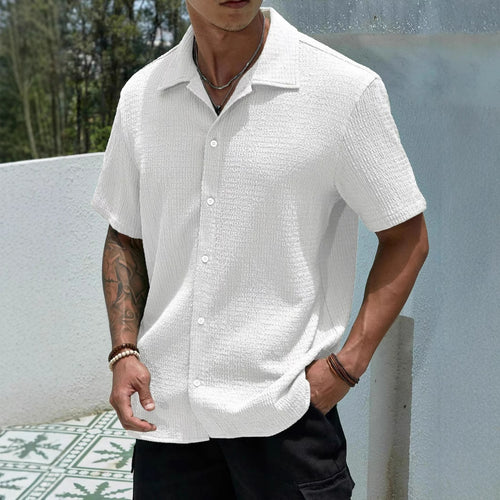 Herren trendiges Kurzarmhemd R&B