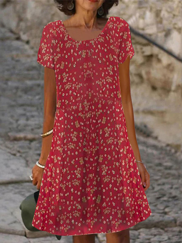 Damen lässiges Sommerkleid mit modernen Mustern und femininem Schnitt R&B