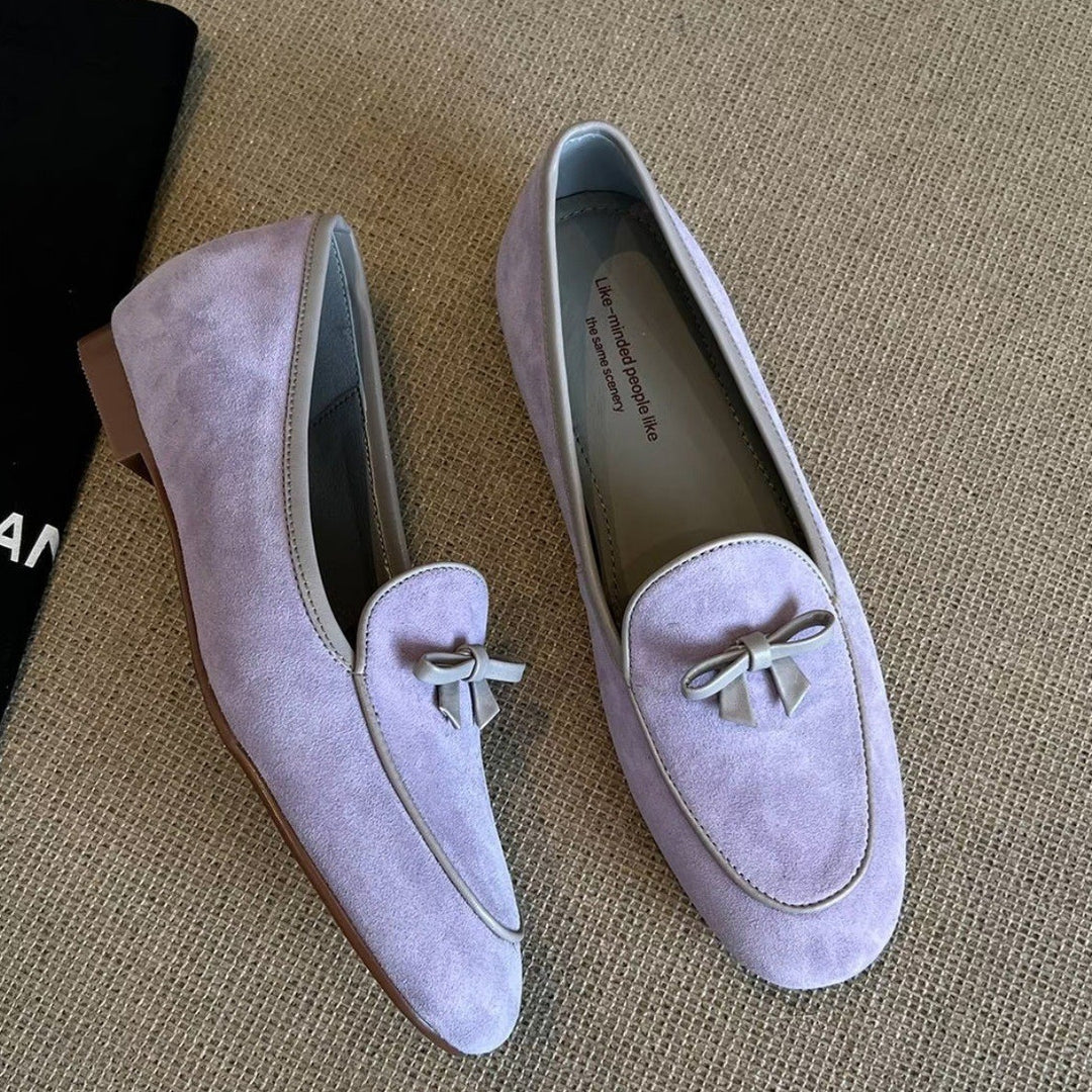 Damen Mokassins mit raffinierten Schleifenapplikationen und weichem Veloursleder R&B