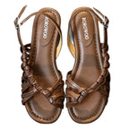 Damen stylische Riemchensandalen mit geflochtenem Obermaterial R&B