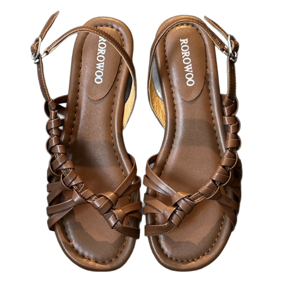 Damen stylische Riemchensandalen mit geflochtenem Obermaterial R&B