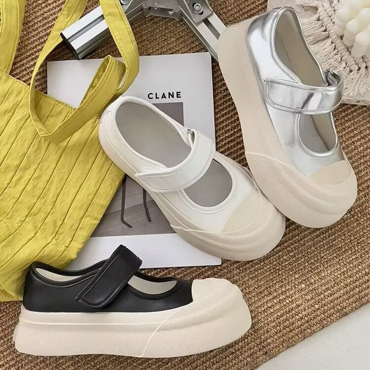 Damen modische Slip-On Sneaker mit breitem Klettverschluss R&B