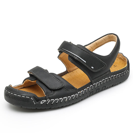Herren Atmungsaktive Veloursleder-Sandalen mit verstellbarem Riemen R&B