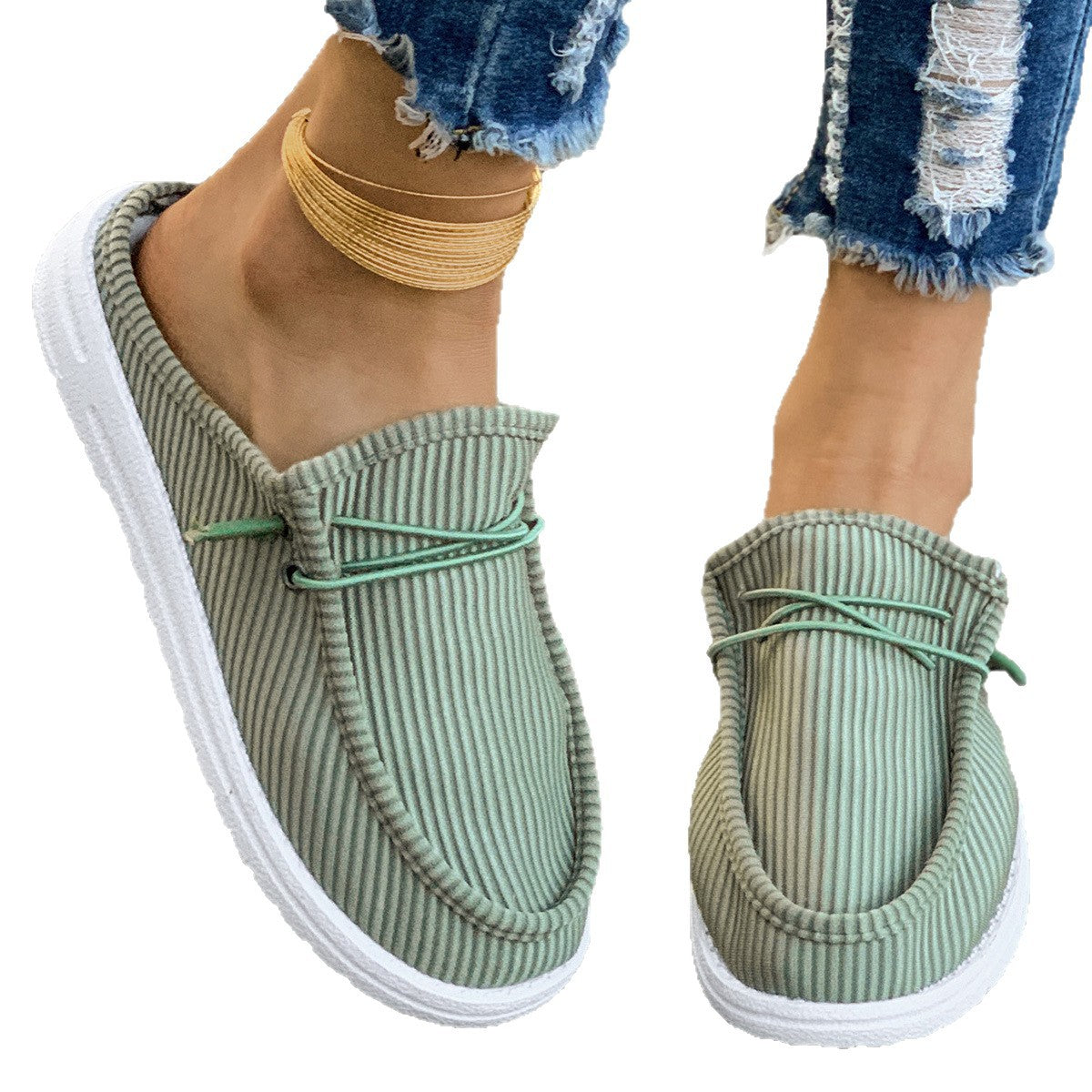 Damen Slip-On Mokassins mit attraktiver Rippstruktur R&B