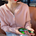 Damen modischer Zip-Hoodie aus weichem Strick