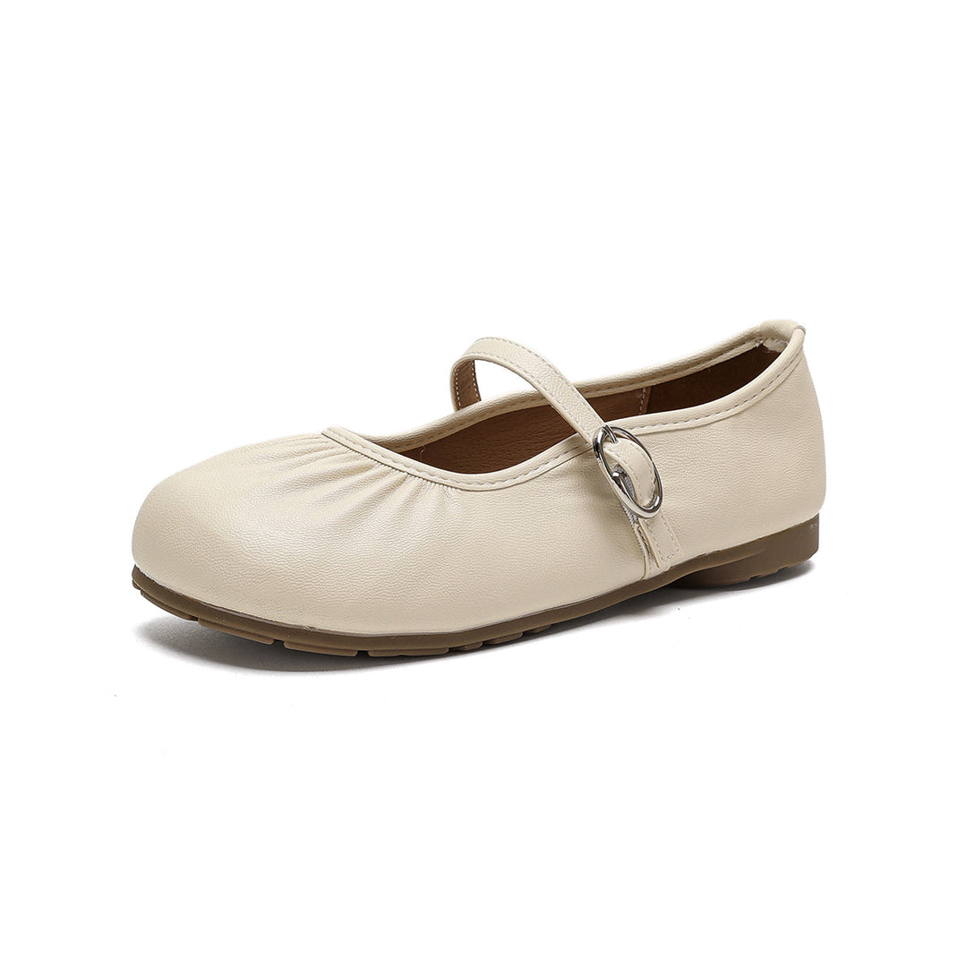 Damen Ballerinas mit durchgehendem Gummizug und dekorativem Riemchen R&B
