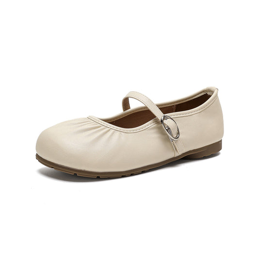 Damen Ballerinas mit durchgehendem Gummizug und dekorativem Riemchen R&B