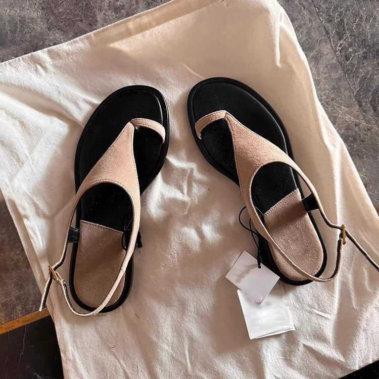 Damen Modische Zehentrenner-Sandalen mit elegantem Riemendesign und bequemem Fußbett R&B