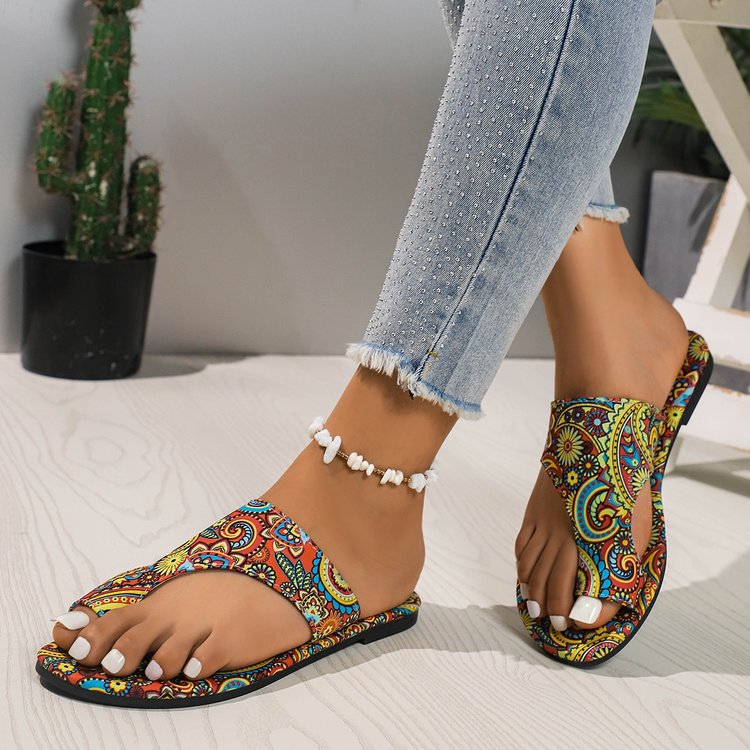 Damen stilvolle Pantoletten mit elegantem Paisley-Muster R&B