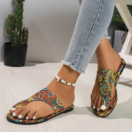 Damen stilvolle Pantoletten mit elegantem Paisley-Muster R&B