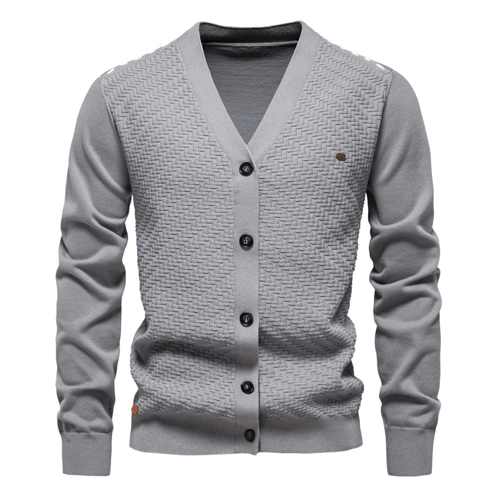 Herren Strickjacke mit strukturiertem Muster R&B