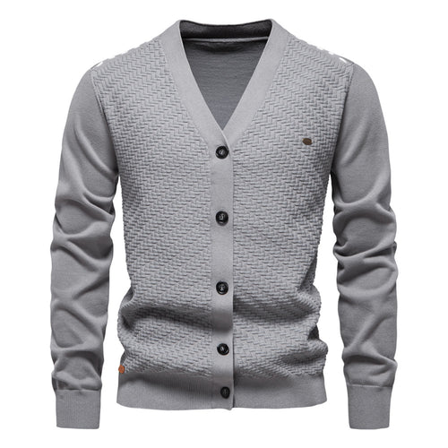 Herren Strickjacke mit strukturiertem Muster R&B