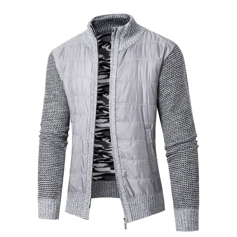 Herren modische Übergangsjacke mit modernem Stehkragen und strukturiertem Design