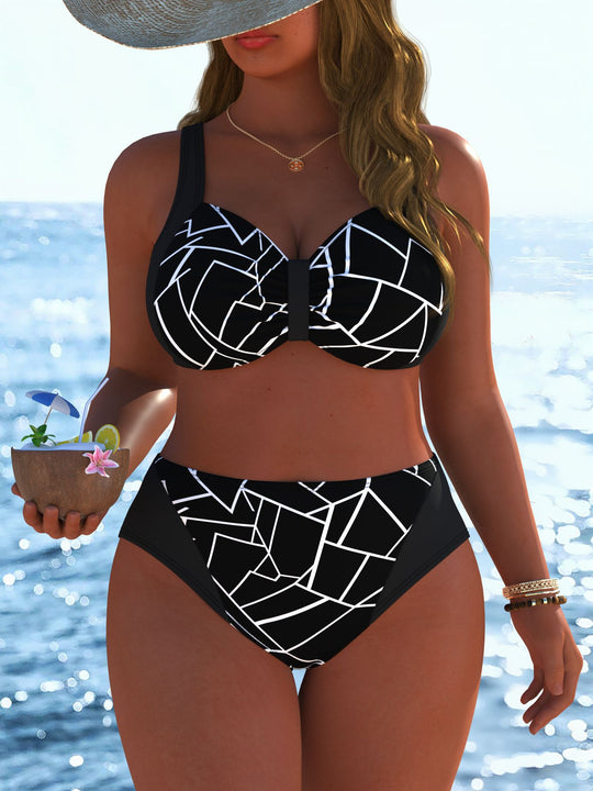 Damen Bikinis mit festem Halt und modischen Mustern R&B
