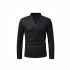 Herren Langarmshirt mit modernem Stehkragen und strukturierter Oberfläche