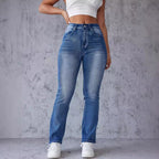 Damen Bootcut-Jeans mit hohem Taillenbund und Stretch-Anteil R&B