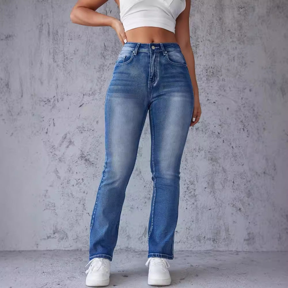 Damen Bootcut-Jeans mit hohem Taillenbund und Stretch-Anteil R&B