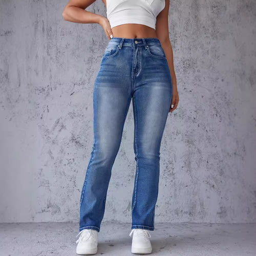 Damen Bootcut-Jeans mit hohem Taillenbund und Stretch-Anteil R&B