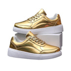 Damen Glänzende Sneakers mit dämpfender Sohle und atmungsaktivem Innenfutter
