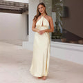 Damen Langkleid mit elegantem Wickeldesign und schickem Schlitz R&B