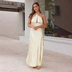 Damen Langkleid mit elegantem Wickeldesign und schickem Schlitz R&B