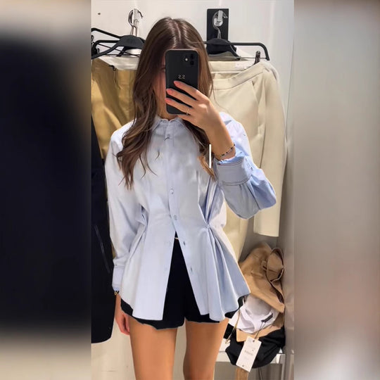 Damen Übergröße Bluse mit eleganter Schnür-Detail R&B