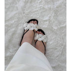 Damen Zehentrenner-Sandalen mit floralen Akzenten und ergonomischem Fußbett R&B