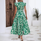 Damen Maxikleid mit Rüschendetails und floralem Print R&B