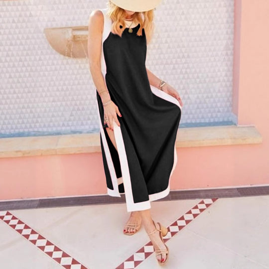 Damen Elegantes Maxikleid mit seitlichen Schlitzen und lässigem Design R&B
