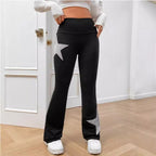 Damen legere Bootcut-Leggings mit Sternen-Motiv R&B