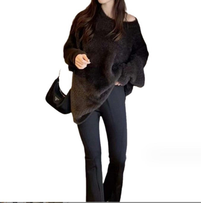 Damen weicher Strickpullover im lässigen Oversized-Stil R&B
