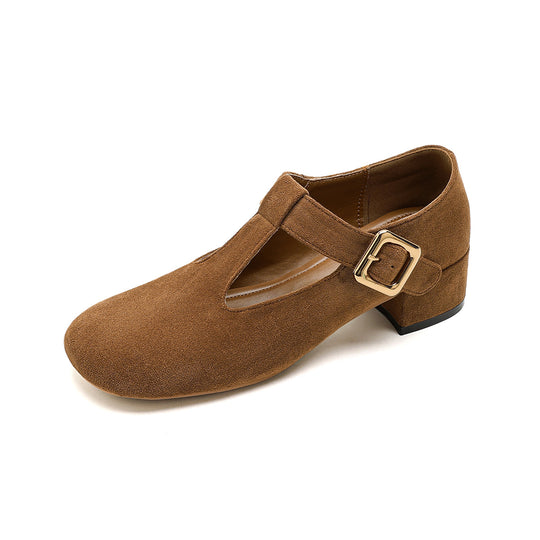Damen modische Ballerinas mit eleganter Schnallenapplikation R&B